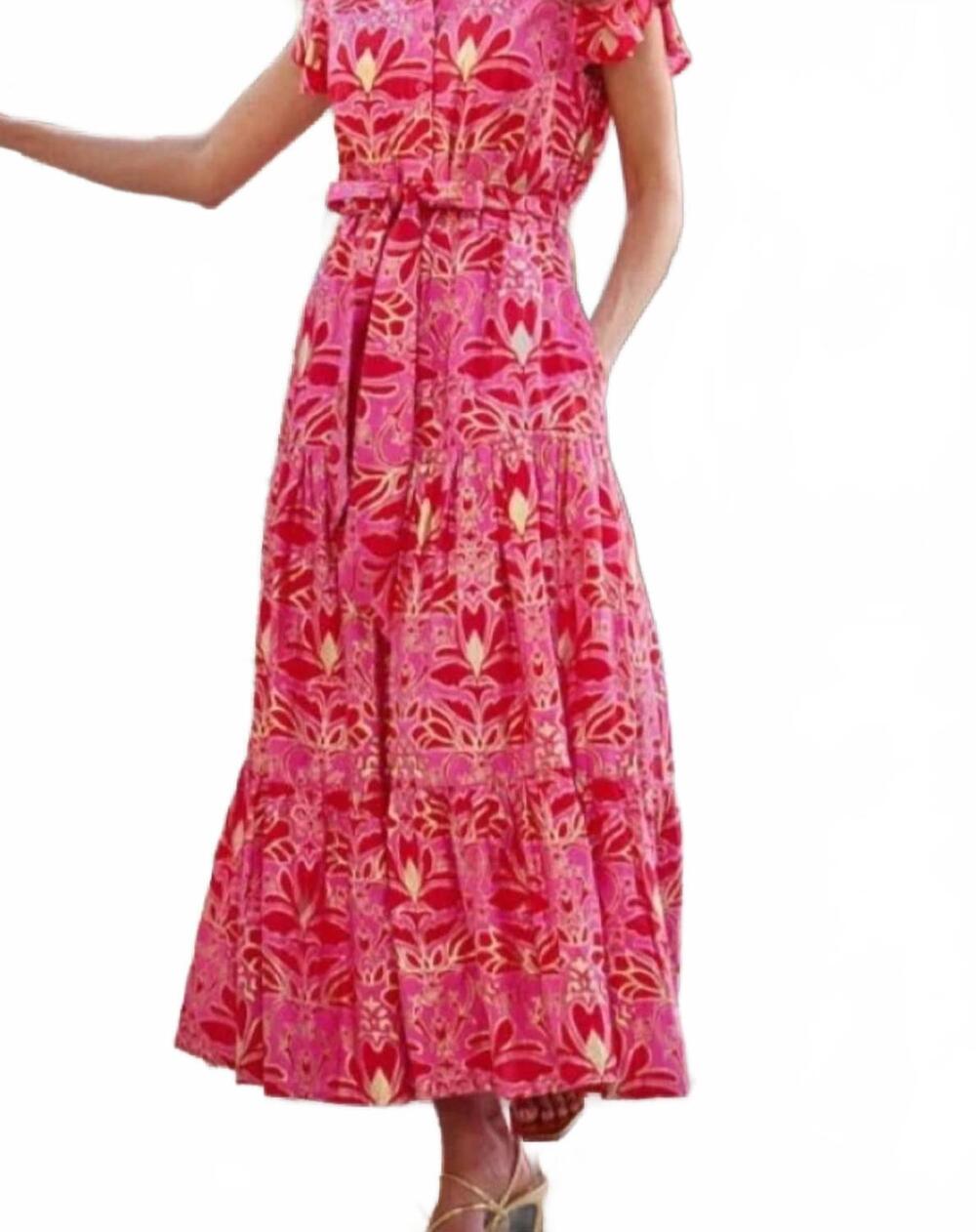 NEW JUDE CONNALLY marabella maxi dress in imperial garden coral